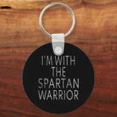 Ik ben met de Spartan Warrior Easy Halloween kostu Sleutelhanger (Voorkant)