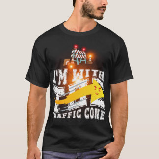 Ik ben met de verkeer kegel grappige Halloween kop T-shirt