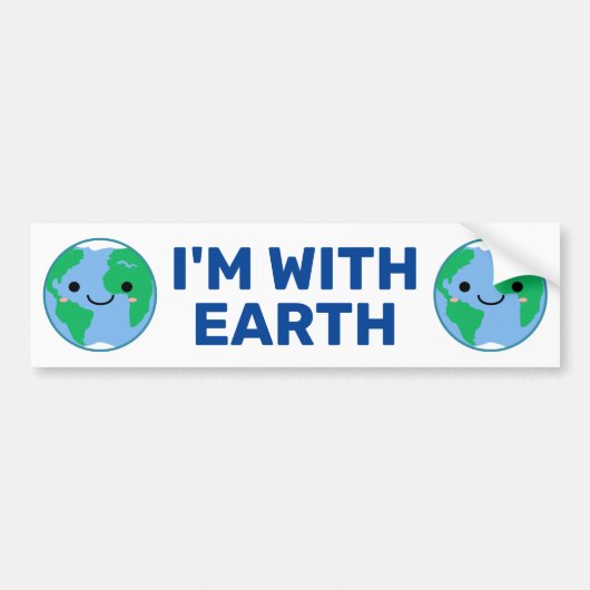 Ik ben met Earth Pro Planet Bumpersticker (Voorkant)