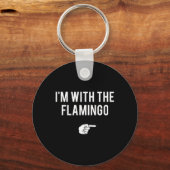 Ik ben met Flamingo Halloween Costume Party Matchi Sleutelhanger (Voorkant)