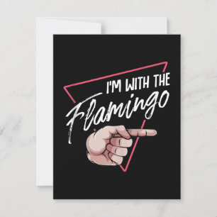 Ik ben met Flamingo Halloween Matching Paar Kostuu Kaart