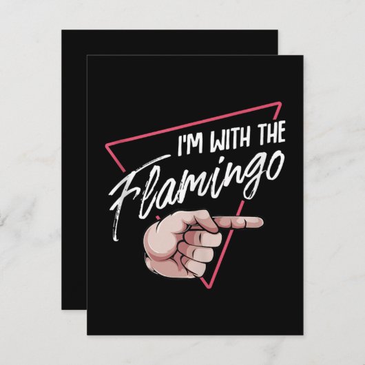 Ik ben met Flamingo Halloween Matching Paar Kostuu Kaart (Voorkant / Achterkant)