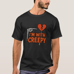 Ik ben met griezelig grappig gebroken hart skelet  t-shirt