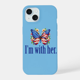 Ik Ben Met Haar Kamala Blauwe Vlinder iPhone 15 Hoesje