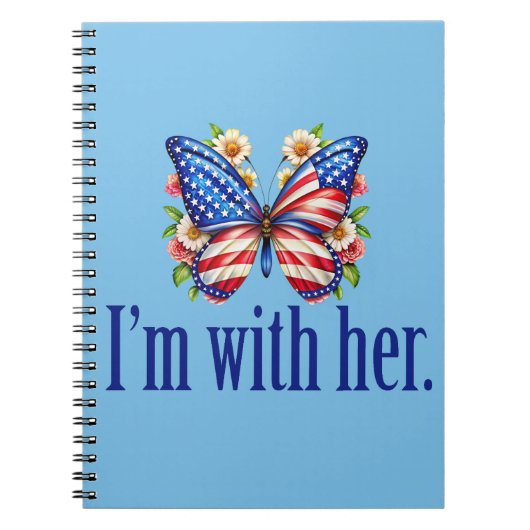 Ik ben met haar Kamala Blue Butterfly Notitieboek (Voorkant)