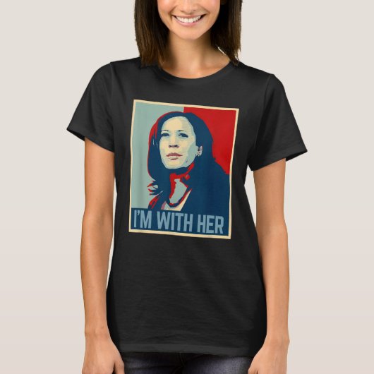 Ik ben met haar Kamala Harris voor President 2024 T-shirt (Voorkant)