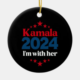 Ik ben met haar Kamala stem voor 2024 President Ka Keramisch Ornament