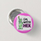 Ik ben met haar knop ronde button 3,2 cm (Voorkant /achterkant)