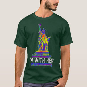 Ik ben met haar vrijheidsbeeld tegen de rebellen L T-shirt