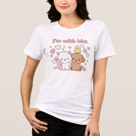 Ik ben met Hem – Bijpassend Valentijnsdag Koppel Tri-Blend Shirt