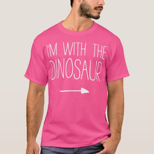 Ik ben met het Dinosaur Shirt Volwassen Kinder Man (Voorkant)