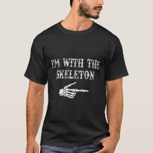 Ik ben met het Skeleton Hand Halloween paar kostuu T-shirt
