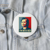 ik ben met hillary poster - -  ronde button 4,0 cm (In situ)