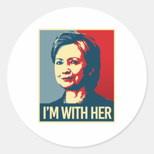 ik ben met hillary poster - - ronde sticker (Voorkant)