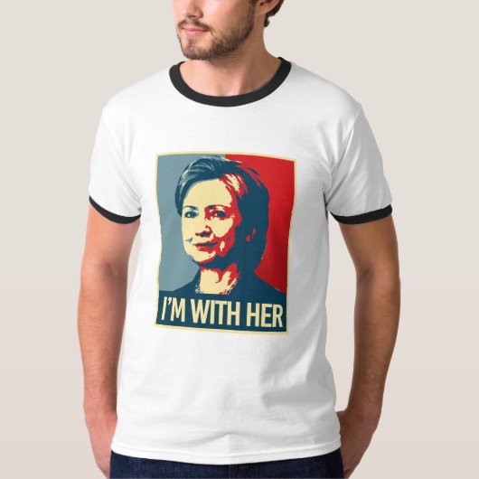 ik ben met hillary poster - -  t-shirt (Voorkant)