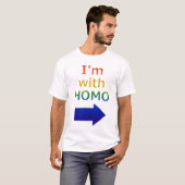 'Ik ben met HOMO' t-shirt (Voorkant volledig)
