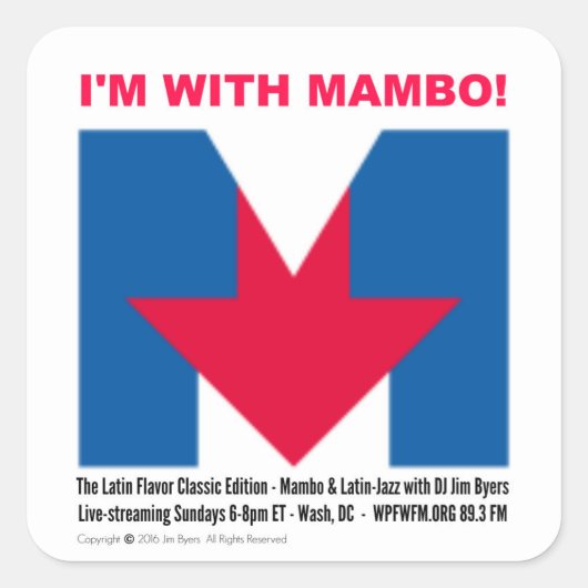 "Ik ben met Mambo" sticker (Voorkant)