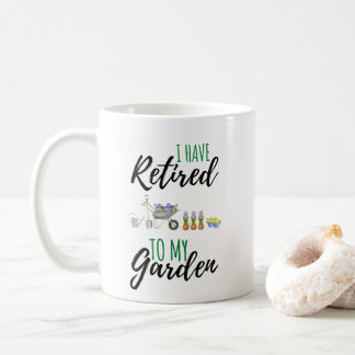 Ik ben met pensioen gegaan in mijn tuin koffiemok