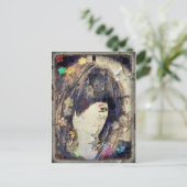 Ik ben met Wig Floral Briefkaart (Staand voorkant)