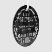 Ik ben mijn Beloved's, Wedding Black Waterverf Ornament (voorkant)