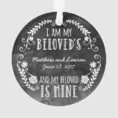 Ik ben mijn Beloved's, Wedding Black Waterverf Ornament (achterkant)