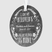 Ik ben mijn Beloved's, Wedding Black Waterverf Ornament (voorkant)