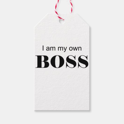Ik ben mijn eigen baas! cadeaulabel (Voorkant)