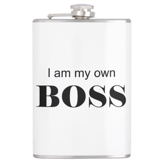 Ik ben mijn eigen baas! heupfles (Voorkant)