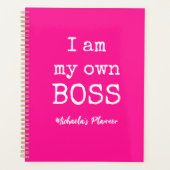 IK BEN MIJN EIGEN BAAS|ROZE EN WIT PLANNER (Voorkant)