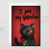 Ik ben mijn Valentijn Black Cat Feestdagenkaart (Voorkant / Achterkant)