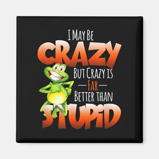 Ik ben misschien gek, maar gek is beter dan stom p magneet (Voorkant)