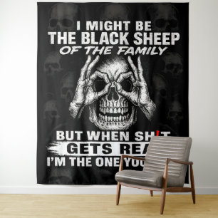 Ik ben misschien het zwarte schaap van de familie wandkleed