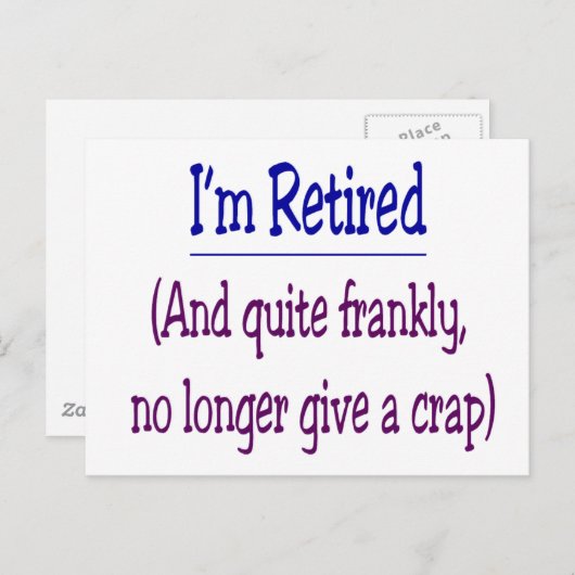 "Ik ben moe en geef geen krap meer" Briefkaart (Voorkant / Achterkant)