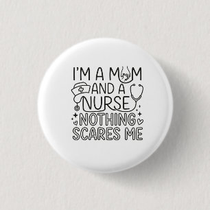 Ik ben moeder en verpleegster Minimalistische verp Ronde Button 3,2 Cm