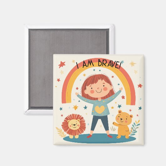 Ik ben moedig - Kinder bevestiging Magneet (Voorkant / Achterkant)