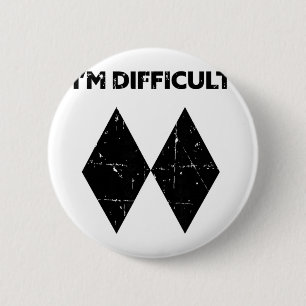 Ik ben moeilijk grappig dubbele zwarte diamanten s ronde button 5,7 cm