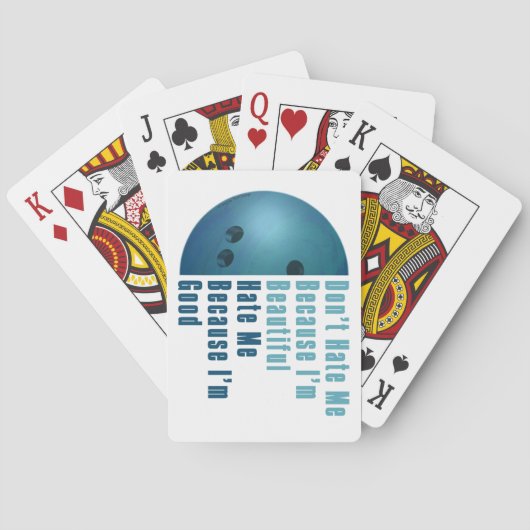 Ik ben mooi en goed Bowling blauw Speelkaarten (Achterkant)