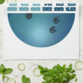 Ik ben mooi en goed Bowling blauw Theedoek (Gevouwen)