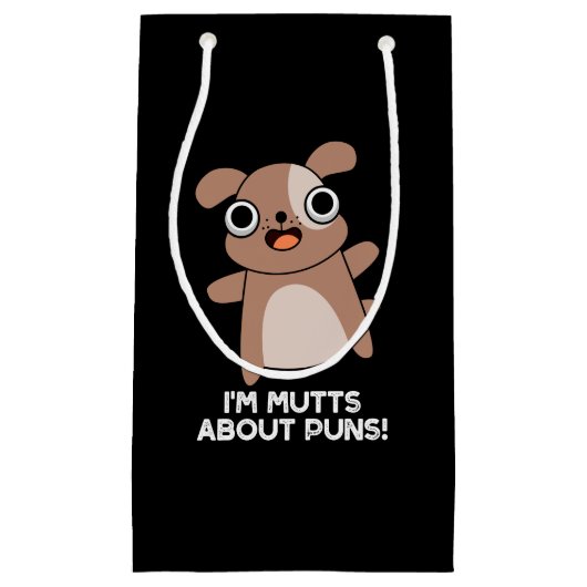 Ik ben Mutts Over Puns Funny Dog Pun Dark BG Klein Cadeauzakje (Voorkant)