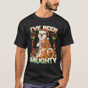 Ik ben Naughty Shiba Inu Fox Dog met Santa Cla gew T-shirt