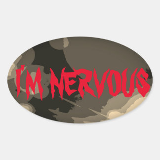 IK BEN NERVEUS OVALE STICKER