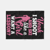 Ik ben net als Girl Shooter Skiing Biath Fleece Deken (Voorkant (Horizontaal))