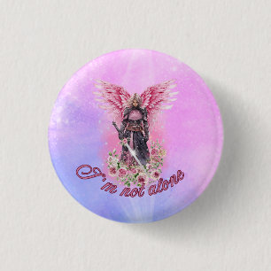 Ik ben niet alleen, ik geloof in engelen ronde button 3,2 cm