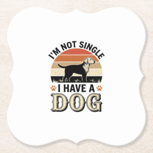 Ik ben niet alleen, ik heb een hond vintage shirt  kartonnen onderzetters
