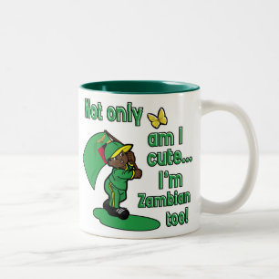 Ik ben niet alleen schattig, ik ben ook Zambiaans. Tweekleurige Koffiemok