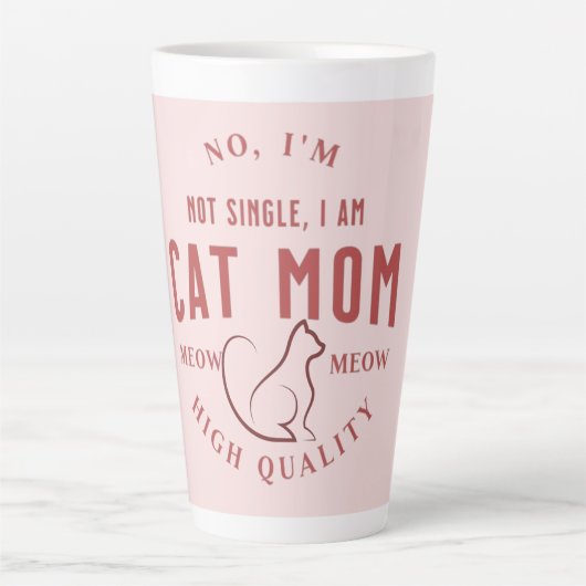 ik ben niet alleenstaand , ik ben kattemoeder van  latte mok (Voorkant)