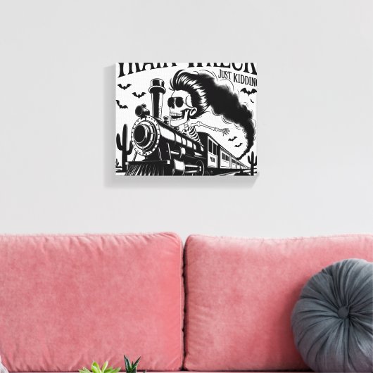 Ik ben niet altijd een treinwrak Halloween Canvas Afdruk (Insitu (Woonkamer))