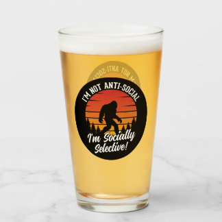 Ik ben niet asociaal Bigfoot Black Glas