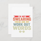 Ik ben niet bang dat dit mijn werkuitwoorden Gym z Bedankkaart (Voorkant / Achterkant)