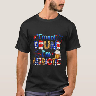 Ik ben niet Drink Ik ben Patriottisch 4th of July T-shirt